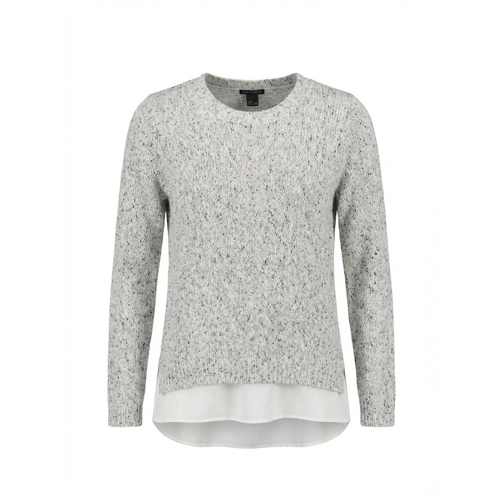 Club Monaco Sweater Women Small Grey White Excellent Layered Wool Cashmere